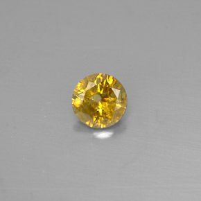 0.28 ct Yellow Diamond Gemstone, Diamond Gem in Diamond-Cut Shape for Sale.