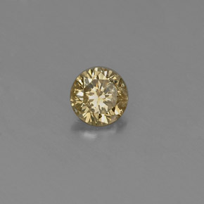 0.20 ct Yellow Diamond Stone, Natural Diamond in Diamond-Cut Shape for Sale