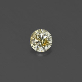 0.18 ct Yellow Diamond Stone, Natural Diamond in Diamond-Cut Shape for Sale