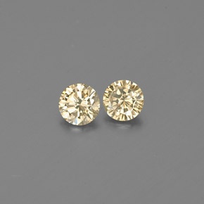 0.18 ct Yellow Diamond Stone, Natural Diamond in Diamond-Cut Shape for Sale