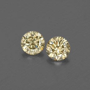 0.23 ct Yellow Diamond Gemstone, Diamond Gem in Diamond-Cut Shape for Sale.