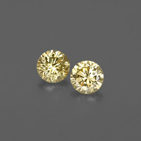 0.18 ct Yellow Diamond Gemstone, Diamond Gem in Diamond-Cut Shape for Sale.