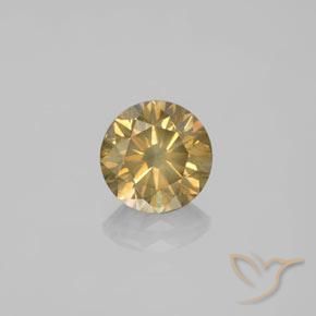 1,5 ct gelber Diamant, 7 mm Diamantschliff aus Südafrika, Photo A