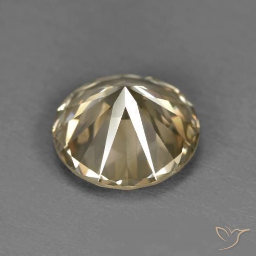 Diamond Gemstone in 7.5 mm (calibrated) Size for Sale, Diamond Stone in Cognac Color