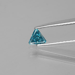 0.12 ct Blue Diamond Gemstone, Diamond Gem in Trillion Facet Shape for Sale.