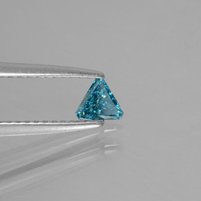 0.12 ct Blue Diamond Stone, Natural Diamond in Trillion Facet Shape for Sale