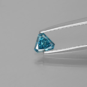 0.18 ct Blue Diamond Gemstone, Diamond Gem in Trillion Facet Shape for Sale.