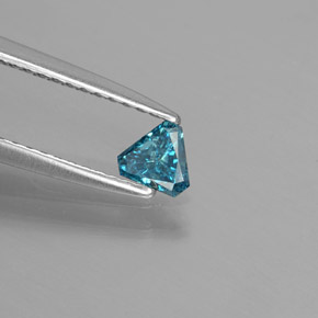 0.18 ct Blue Diamond Stone, Natural Diamond in Trillion Facet Shape for Sale