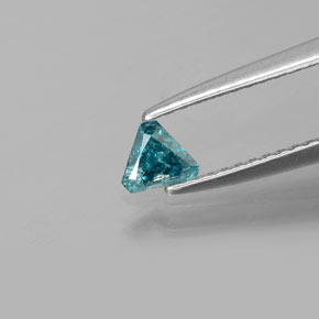 0.16 ct Blue Diamond Gemstone, Diamond Gem in Trillion Facet Shape for Sale.
