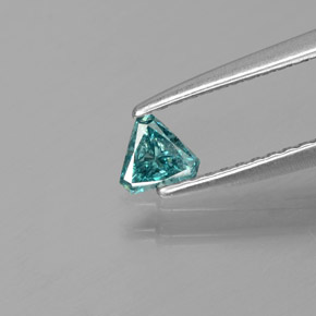 0.14 ct Blue Diamond Gemstone, Diamond Gem in Trillion Facet Shape for Sale.