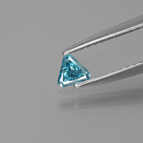 0.10 ct Blue Diamond Gemstone, Diamond Gem in Trillion Facet Shape for Sale.