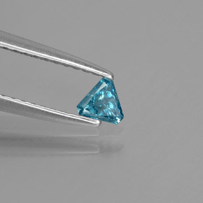 0.10 ct Blue Diamond Stone, Natural Diamond in Trillion Facet Shape for Sale