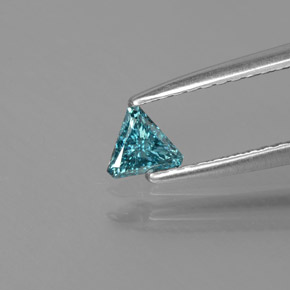 0.13 ct Blue Diamond Gemstone, Diamond Gem in Trillion Facet Shape for Sale.