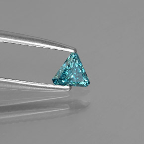 0.13 ct Blue Diamond Stone, Natural Diamond in Trillion Facet Shape for Sale