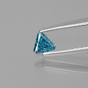 0.14 ct Blue Diamond Gemstone, Diamond Gem in Trillion Facet Shape for Sale.