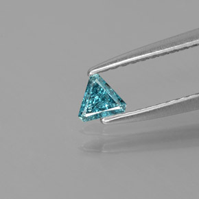 0.10 ct Blue Diamond Gemstone, Diamond Gem in Trillion Facet Shape for Sale.