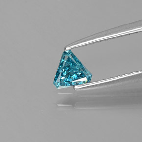 0.14 ct Blue Diamond Gemstone, Diamond Gem in Trillion Facet Shape for Sale.