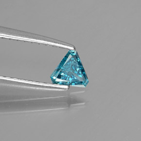 0.14 ct Blue Diamond Stone, Natural Diamond in Trillion Facet Shape for Sale