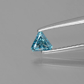 0.13 ct Blue Diamond Gemstone, Diamond Gem in Trillion Facet Shape for Sale.