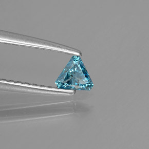 0.13 ct Blue Diamond Stone, Natural Diamond in Trillion Facet Shape for Sale