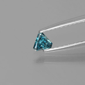 0.11 ct Blue Diamond Gemstone, Diamond Gem in Trillion Facet Shape for Sale.