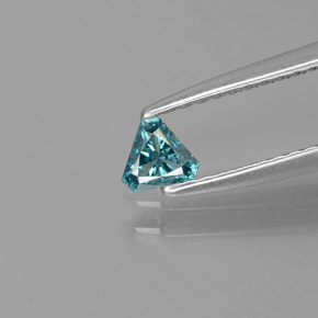 0.12 ct Blue Diamond Gemstone, Diamond Gem in Trillion Facet Shape for Sale.