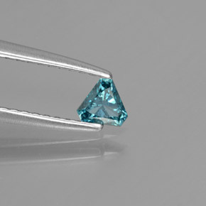 0.12 ct Blue Diamond Stone, Natural Diamond in Trillion Facet Shape for Sale