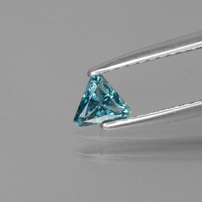 0.13 ct Blue Diamond Gemstone, Diamond Gem in Trillion Facet Shape for Sale.