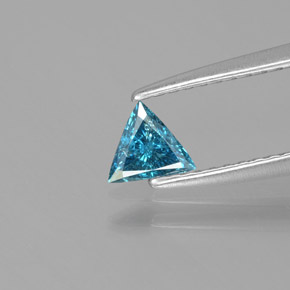 0.17 ct Blue Diamond Gemstone, Diamond Gem in Trillion Facet Shape for Sale.