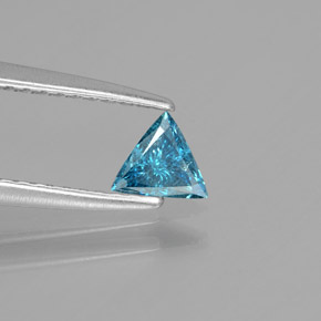 0.17 ct Blue Diamond Stone, Natural Diamond in Trillion Facet Shape for Sale