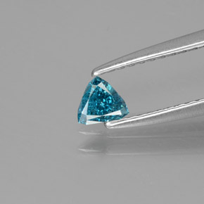0.14 ct Blue Diamond Gemstone, Diamond Gem in Trillion Facet Shape for Sale.