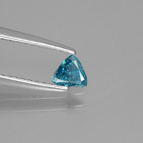 0.14 ct Blue Diamond Stone, Natural Diamond in Trillion Facet Shape for Sale
