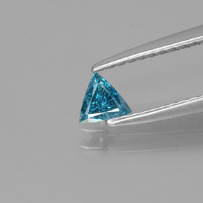 0.13 ct Blue Diamond Gemstone, Diamond Gem in Trillion Facet Shape for Sale.