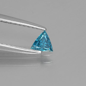 0.13 ct Blue Diamond Stone, Natural Diamond in Trillion Facet Shape for Sale