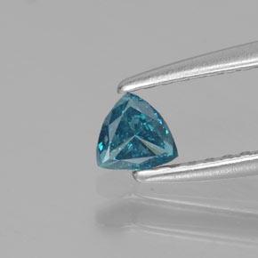 0.19 ct Blue Diamond Gemstone, Diamond Gem in Trillion Facet Shape for Sale.