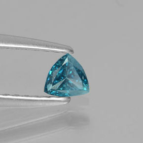 0.19 ct Blue Diamond Stone, Natural Diamond in Trillion Facet Shape for Sale