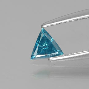 0.12 ct Blue Diamond Gemstone, Diamond Gem in Trillion Facet Shape for Sale.