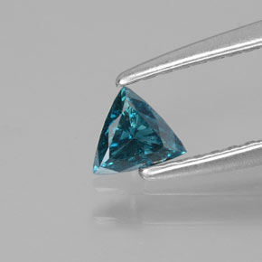 0.16 ct Blue Diamond Gemstone, Diamond Gem in Trillion Facet Shape for Sale.