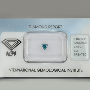 Diamond Gemstone in 4 x 4.4 mm Size for Sale, Diamond Stone in Blue Green Color