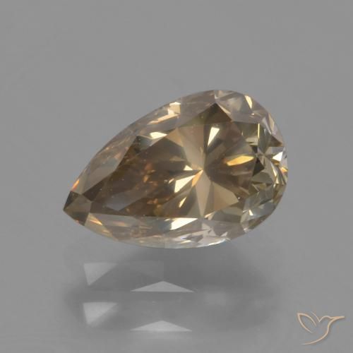 1.32 ct Brown Diamond, 8.3 x 5.4 mm Pear Cut From South Africa, Photo A
