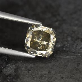 1.21 ct Gold Diamond Gemstone, Diamond Gem in Cushion-Cut Shape for Sale.