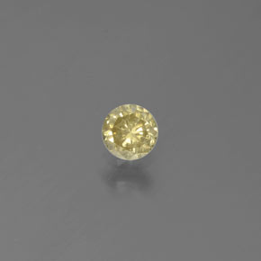 0.16 ct Yellow Diamond Gemstone, Diamond Gem in Diamond-Cut Shape for Sale.