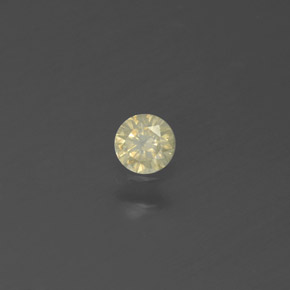 0.09 ct Yellow Diamond Stone, Natural Diamond in Diamond-Cut Shape for Sale