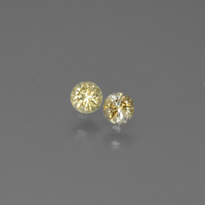 0.18 ct Yellow Diamond Gemstone, Diamond Gem in Diamond-Cut Shape for Sale.