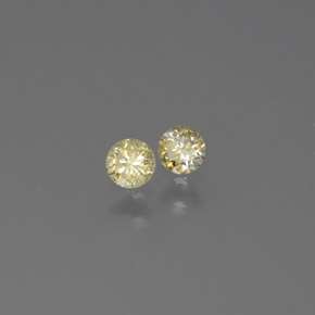 0.18 ct Yellow Diamond Stone, Natural Diamond in Diamond-Cut Shape for Sale
