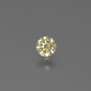 0.13 ct Yellow Diamond Gemstone, Diamond Gem in Diamond-Cut Shape for Sale.