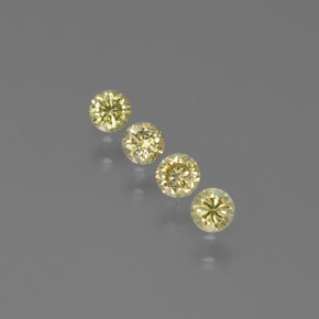 0.35 ct Yellow Diamond Gemstone, Diamond Gem in Diamond-Cut Shape for Sale.