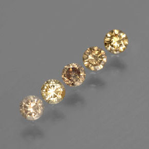 0.42 ct Yellow Diamond Stone, Natural Diamond in Diamond-Cut Shape for Sale