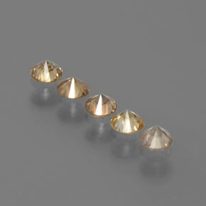 Diamond Gemstone in 2.7 mm Size for Sale, Diamond Stone in Champagne Color