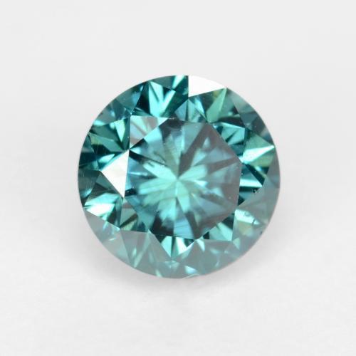 0.37 ct Turquoise Diamond Stone, Natural Diamond in Diamond-Cut Shape for Sale